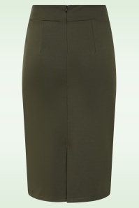 Vintage Chic for Topvintage - Topvintage exclusive ~ Loreen Pencil Skirt in Khaki Green 3