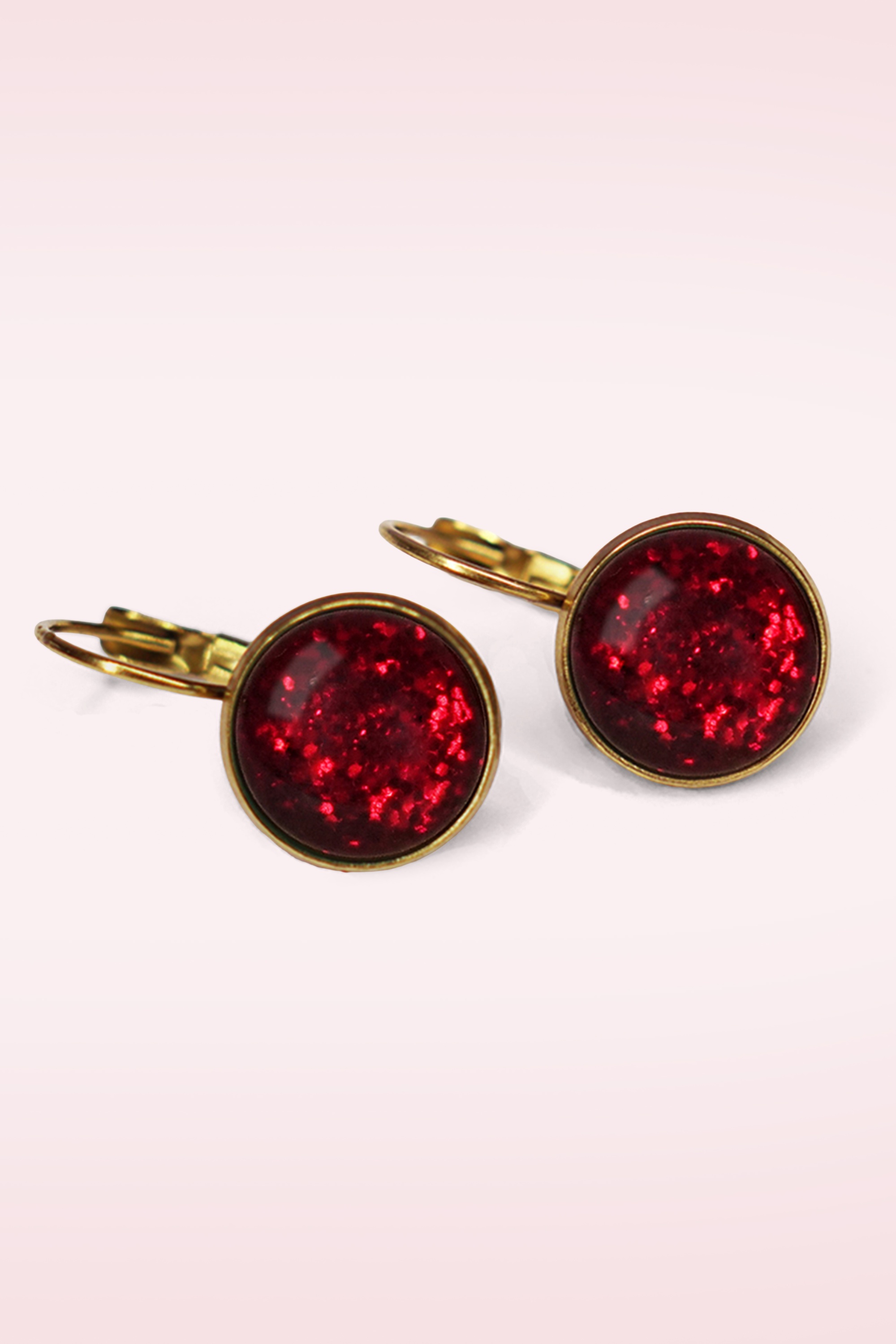 Urban Hippies - Boucles d'oreilles plaquées or Dot en lave pailletée 2