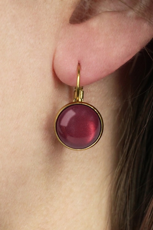 Urban Hippies - Boucles d'Oreilles Plaquées Or Dot Années 60 en Bleu Máxima
