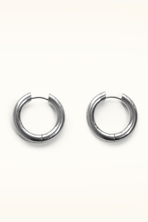 Urban Hippies - Large Hoops Earrings in Silver 2