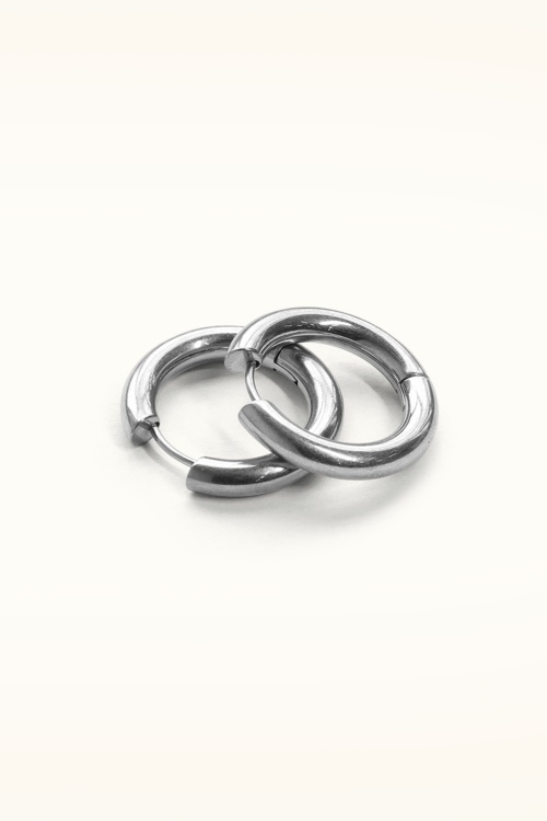Urban Hippies - Large Hoops Earrings in Silver 3