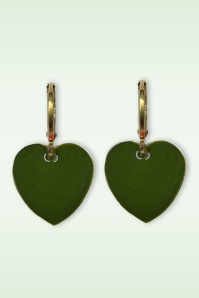 Urban Hippies - Heart oorbellen in artisjok
