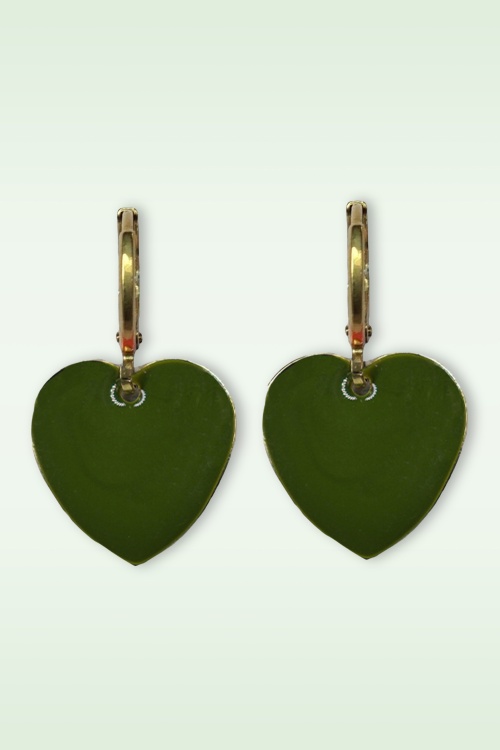 Urban Hippies - Heart oorbellen in artisjok