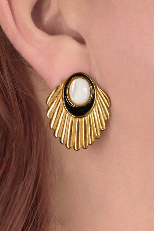 Urban Hippies - Boucles d'oreilles Venus Shell en doré
