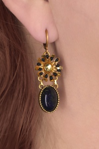 Urban Hippies - Alice Flower oorbellen in marineblauw