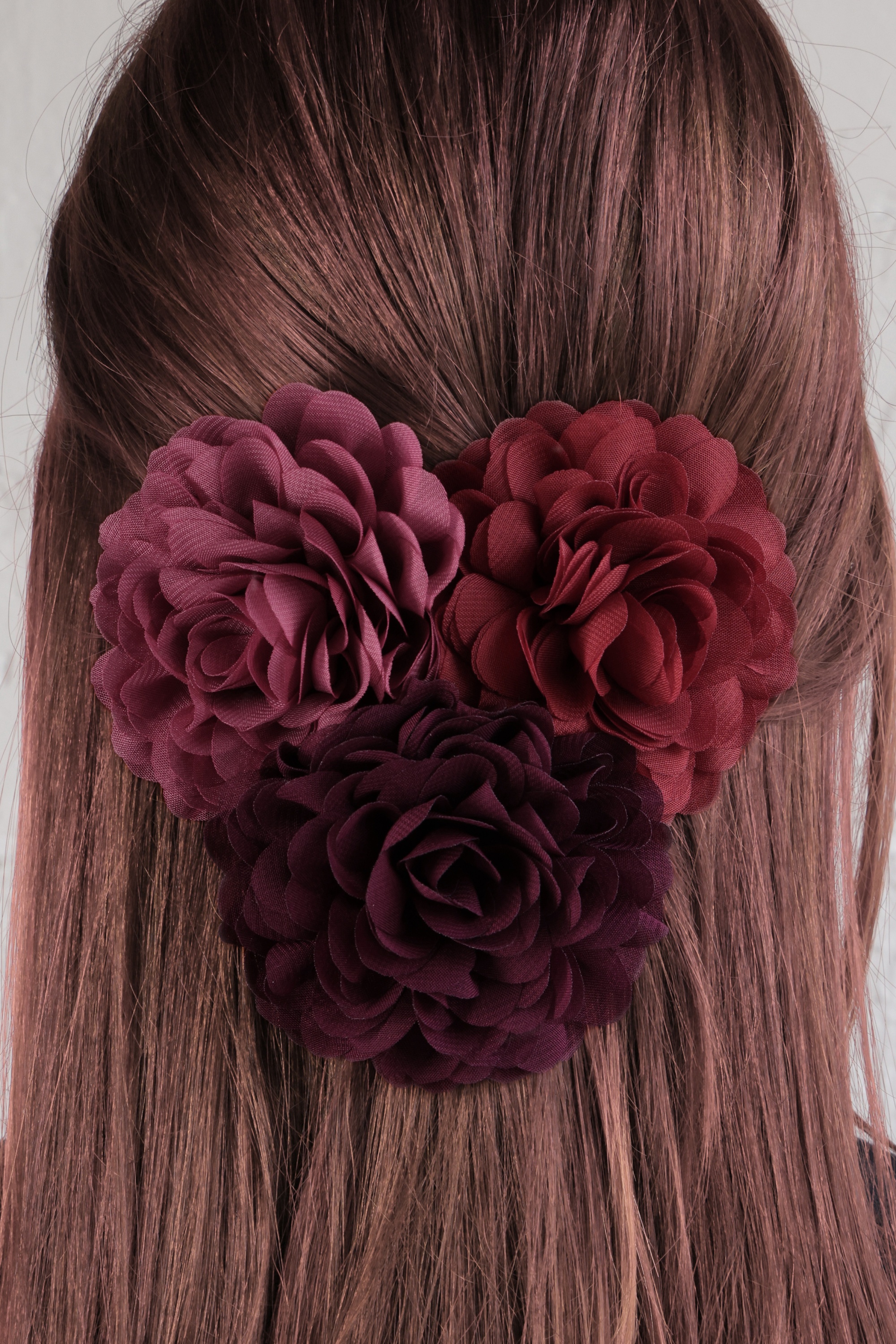 Urban Hippies - Hair Flowers Set in Mauve, Rooibos and Beet Red 2