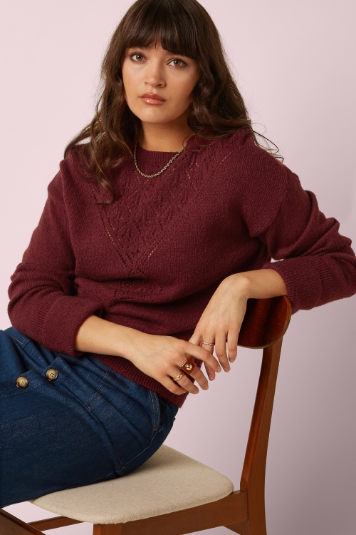 King Louie - Mauve Farfalle top in hennarood