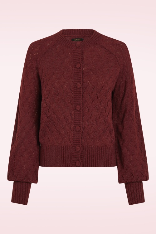 King Louie - Raglan Farfalle cardigan in hennarood 2
