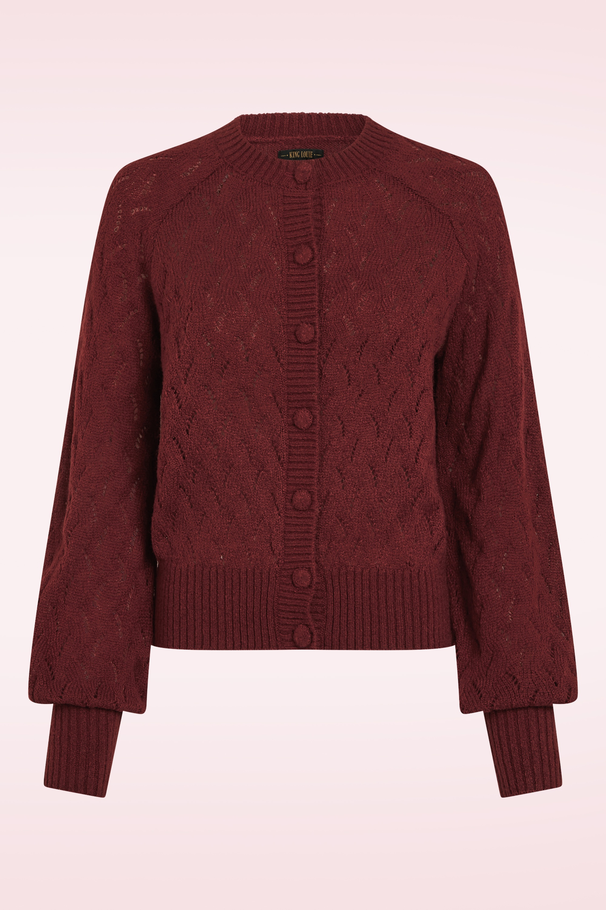 King Louie - Raglan Farfalle cardigan in hennarood 2