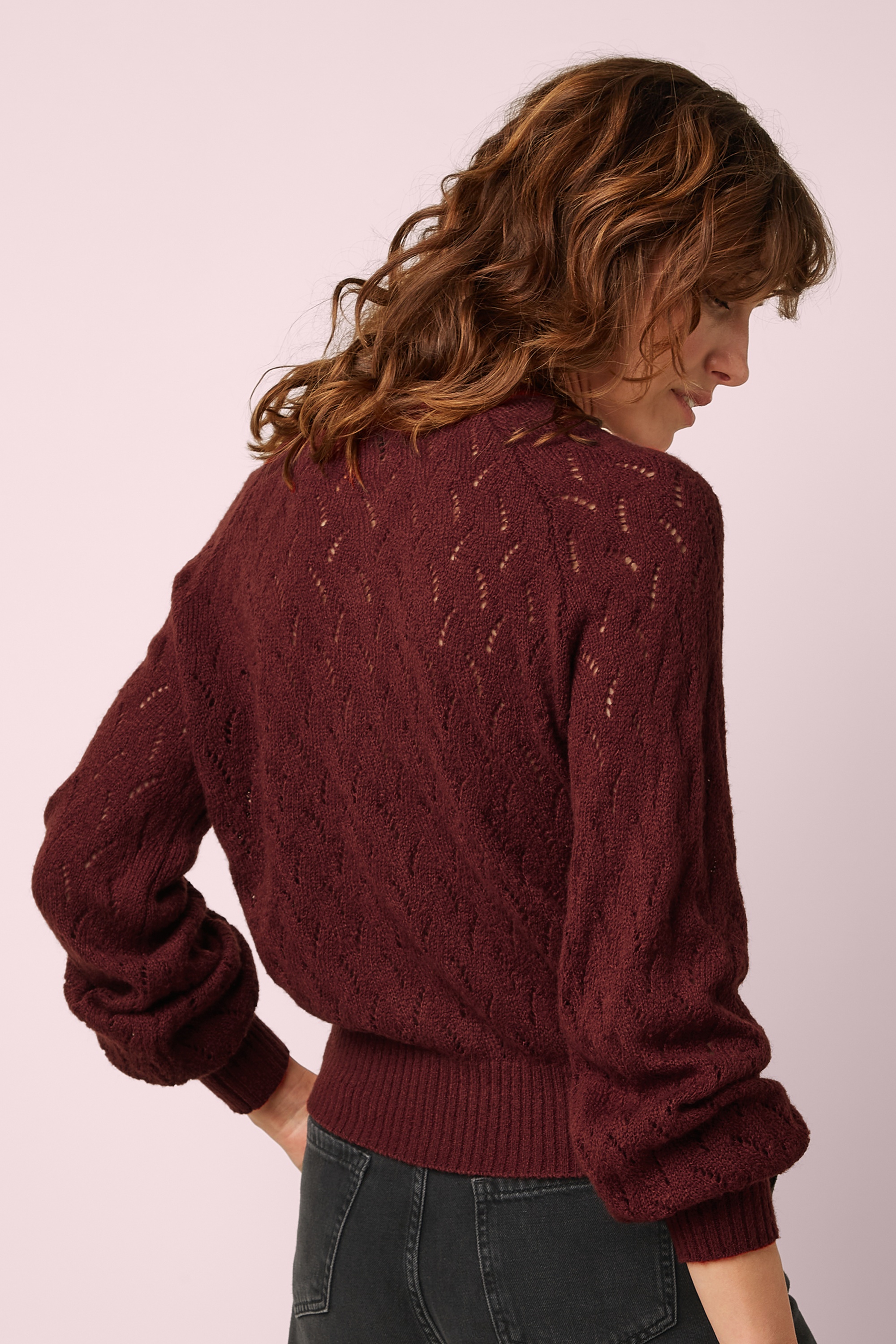 King Louie - Raglan Farfalle cardigan in hennarood 3