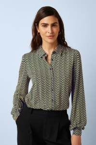 King Louie - Maisie Marais blouse in avondblauw