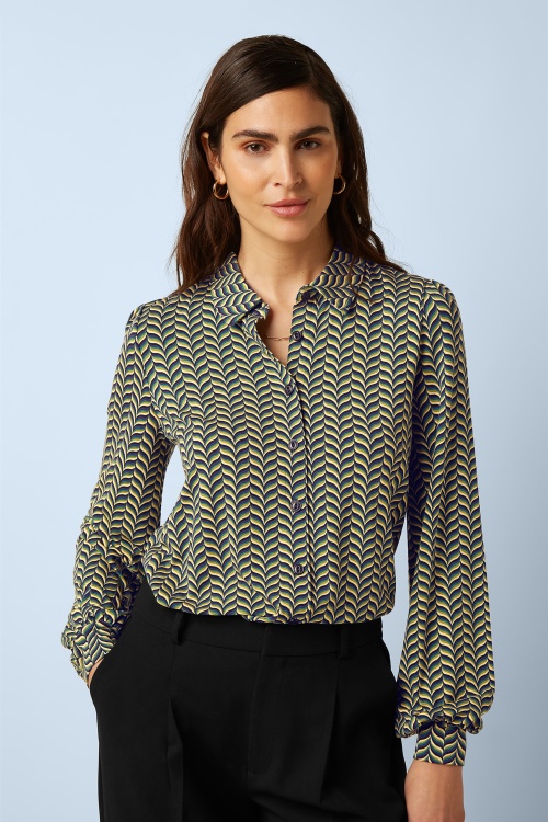 King Louie - Maisie Marais blouse in avondblauw