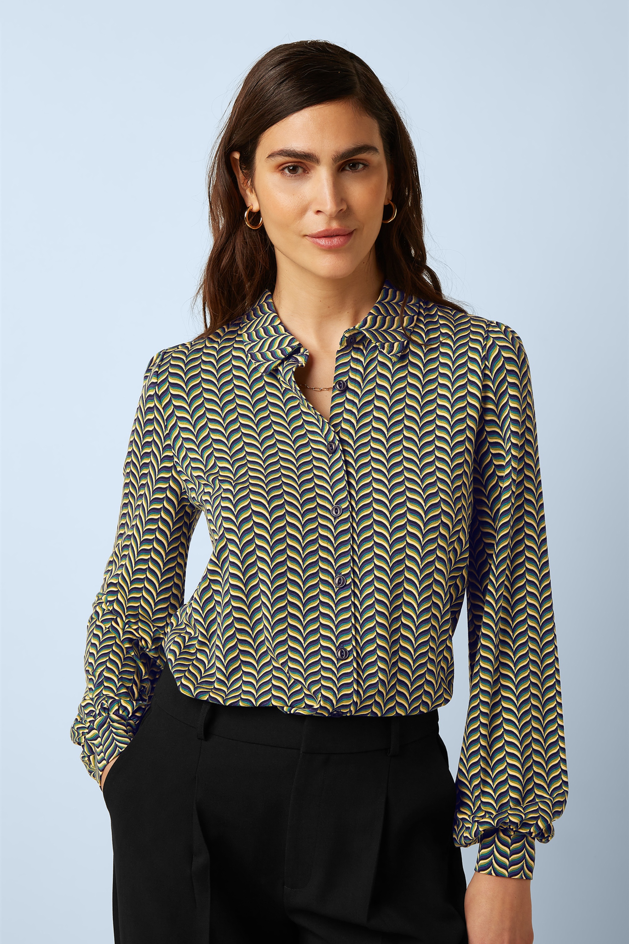 King Louie - Maisie Marais blouse in avondblauw