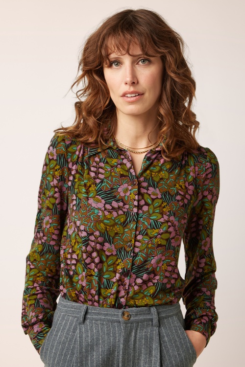 King Louie - Carina Sierra blouse in bitter chocolate