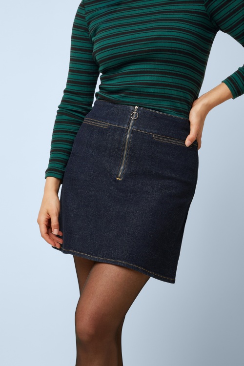 King Louie - Olivia Muse Denim Zip rok in rock blauw 2