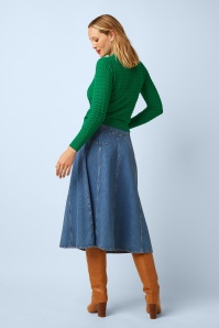 King Louie - Dolly Stone Denim rok in blauwe tint 2