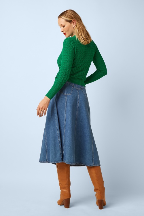 King Louie - Dolly Stone Denim rok in blauwe tint 2