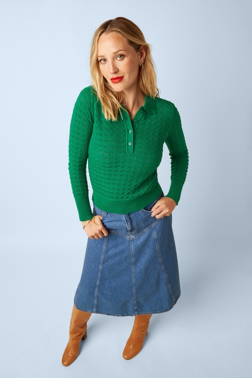 King Louie - Dolly Stone Denim rok in blauwe tint 3