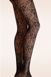 Gipsy - Floral Lace Net Tights in Black