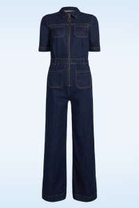 King Louie - Mira Onyx Denim Jumpsuit in Deep Blue 3