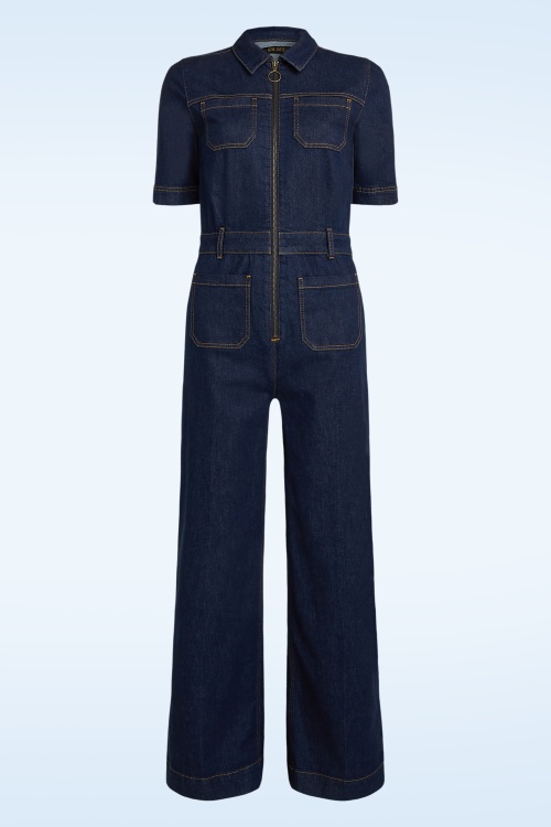 King Louie - Mira Onyx Denim Jumpsuit in Deep Blue 3