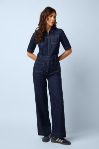 King Louie - Mira Onyx Denim Jumpsuit in Deep Blue