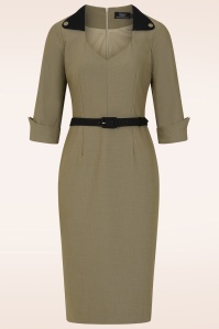 Vintage Diva  - Exclusivité Topvintage ~ Robe crayon Natalie en café au lait 4
