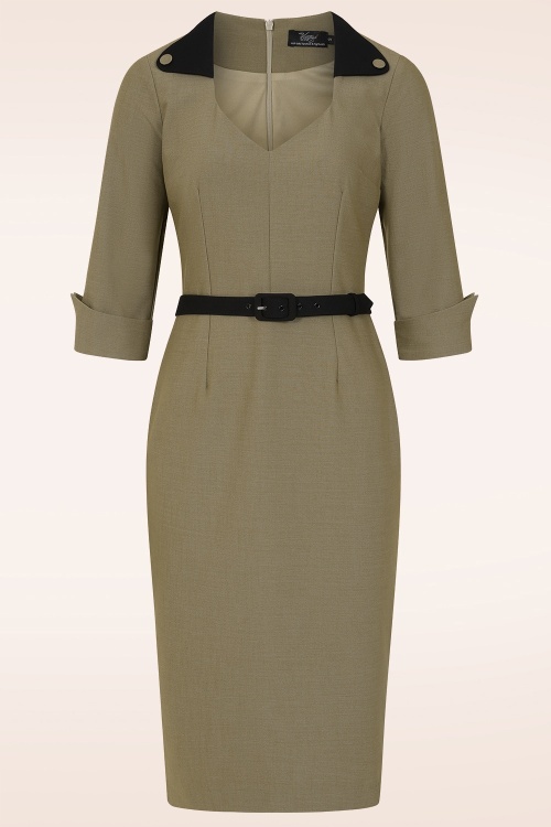 Vintage Diva  - Exclusivité Topvintage ~ Robe crayon Natalie en café au lait 4