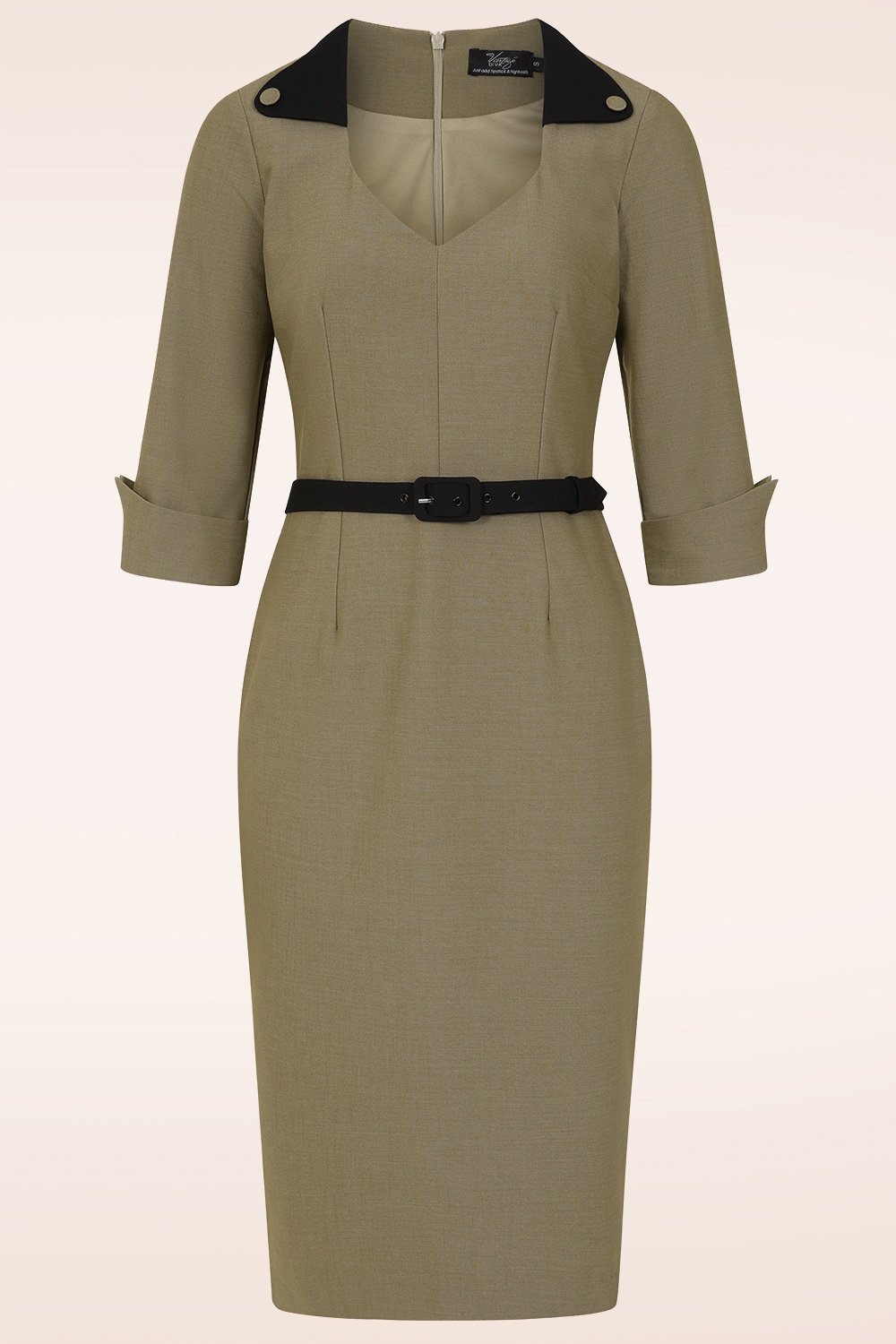 Vintage Diva  - Exclusivité Topvintage ~ Robe crayon Natalie en café au lait 4