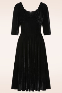 Vintage Diva  - Topvintage exclusive ~ Gene Velours Swing Dress in Black 3