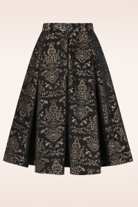 Vintage Diva  - Topvintage exclusive ~ Lucie Swing Skirt in Black and Gold 5