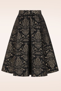 Vintage Diva  - Topvintage exclusive ~ Lucie Swing Skirt in Black and Gold 2