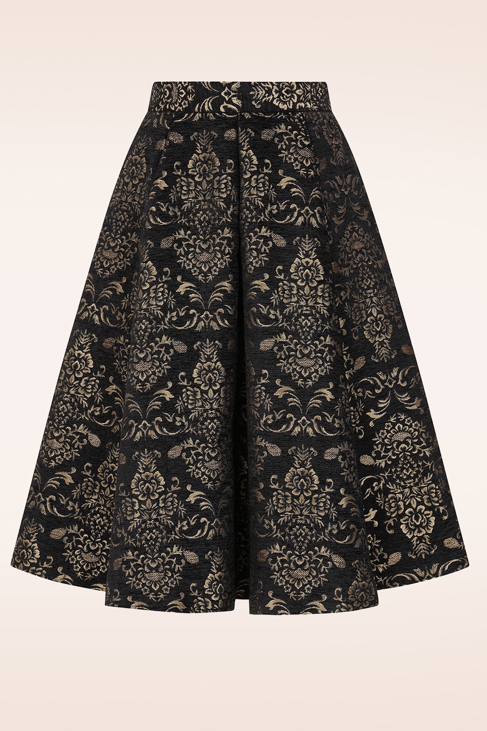 Vintage Diva  - Topvintage exclusive ~ Lucie Swing Skirt in Black and Gold 2