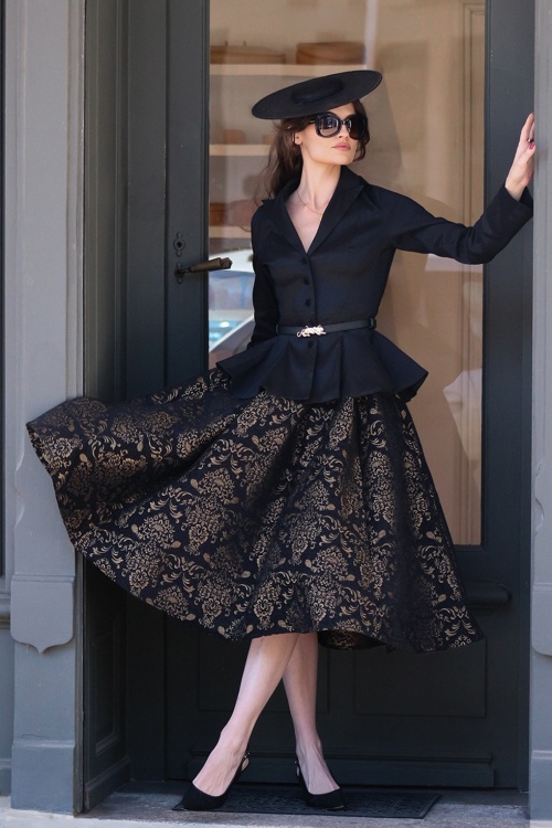 Vintage Diva  - Topvintage exclusive ~ Lucie Taffeta Blazer in Black