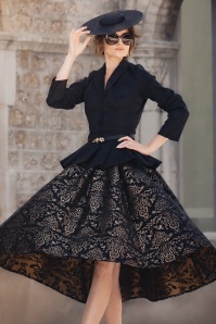 Vintage Diva  - Topvintage exclusive ~ Lucie Swing Skirt in Black and Gold 3