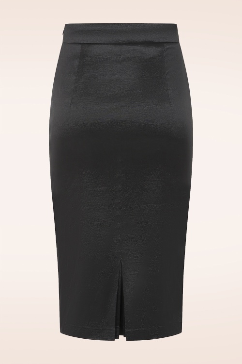 Vintage Diva  - Topvintage exclusive ~ Ingrid Tafetta Pencil Skirt in Black 5
