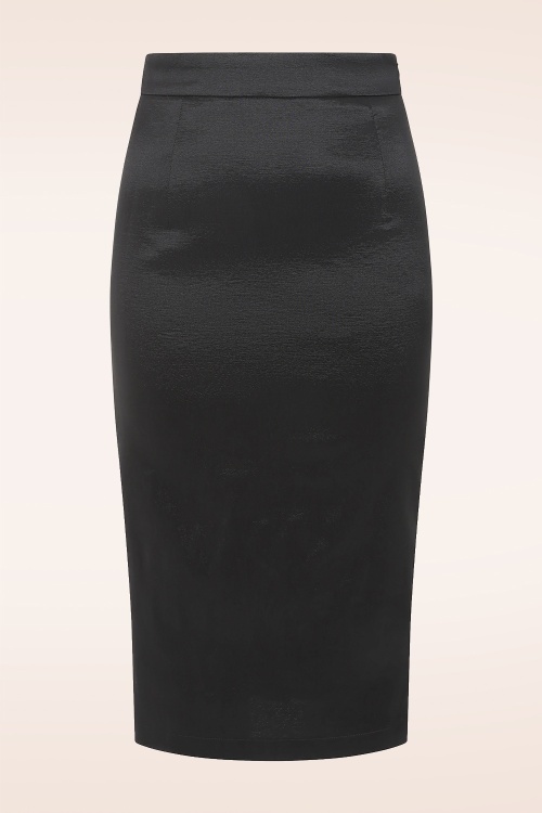 Vintage Diva - Exclusivité Topvintage ~ Jupe crayon Ingrid en tafettas noir 2