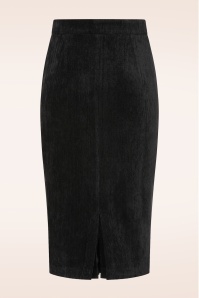 Vintage Diva  - Topvintage exclusive ~ Ingrid Velours Pencil Skirt in Black  4