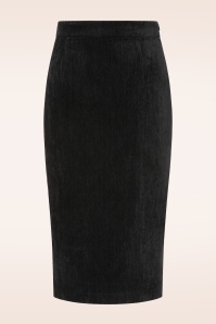 Vintage Diva  - Topvintage exclusive ~ Ingrid Velours Pencil Skirt in Black  2
