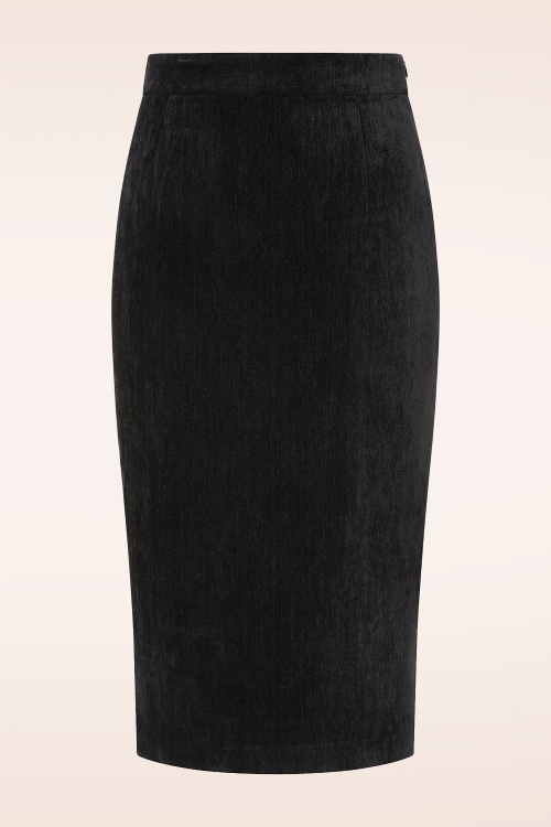 Vintage Diva - Exclusivité Topvintage ~ Jupe crayon Ingrid en velours noir 2