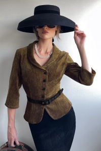Vintage Diva  - Topvintage exclusive ~ Ingrid Velours Blazer in Brown