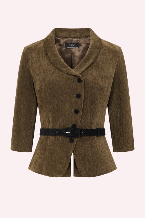 Vintage Diva  - Topvintage exclusive ~ Ingrid Velours Blazer in Brown 2