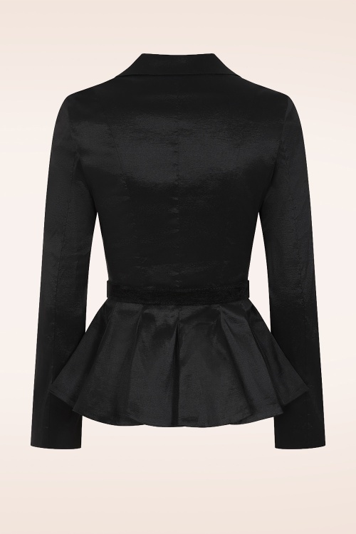 Vintage Diva  - Topvintage exclusive ~ Lucie Taffeta Blazer in Black 7