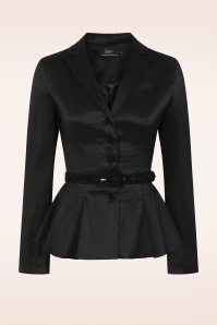 Vintage Diva  - Topvintage exclusive ~ Lucie Taffeta Blazer in Black 3