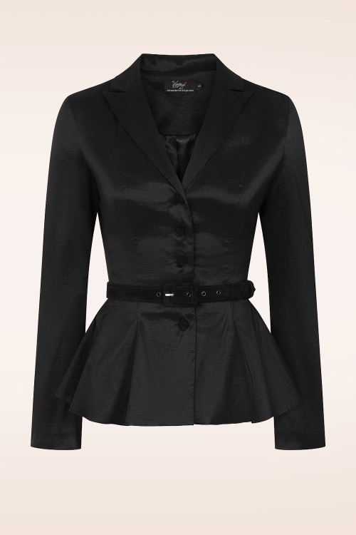 Vintage Diva  - Topvintage exclusive ~ Lucie Taffeta Blazer in Black 2