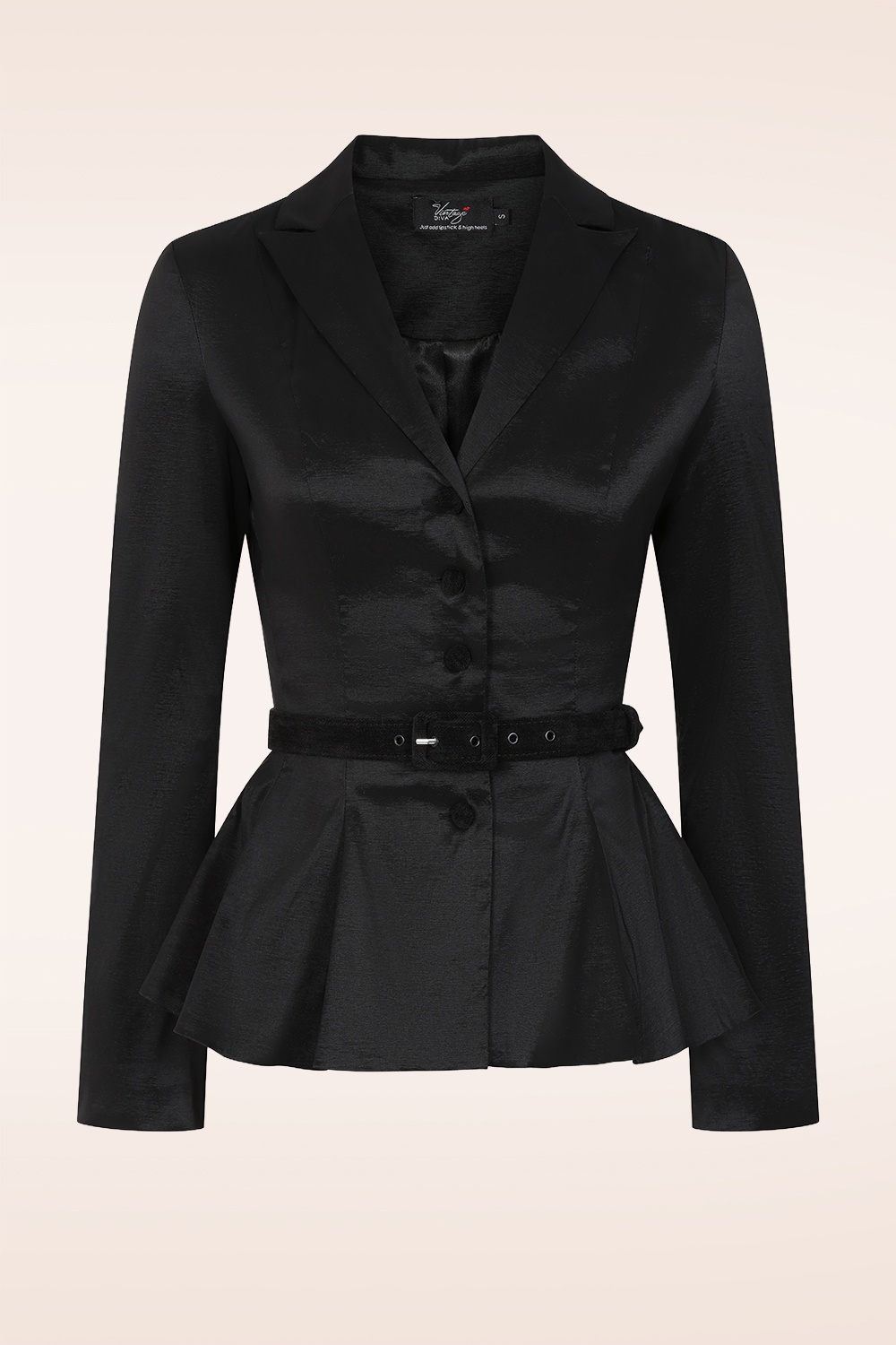 Vintage Diva  - Topvintage exclusive ~ Lucie Taffeta Blazer in Black 3