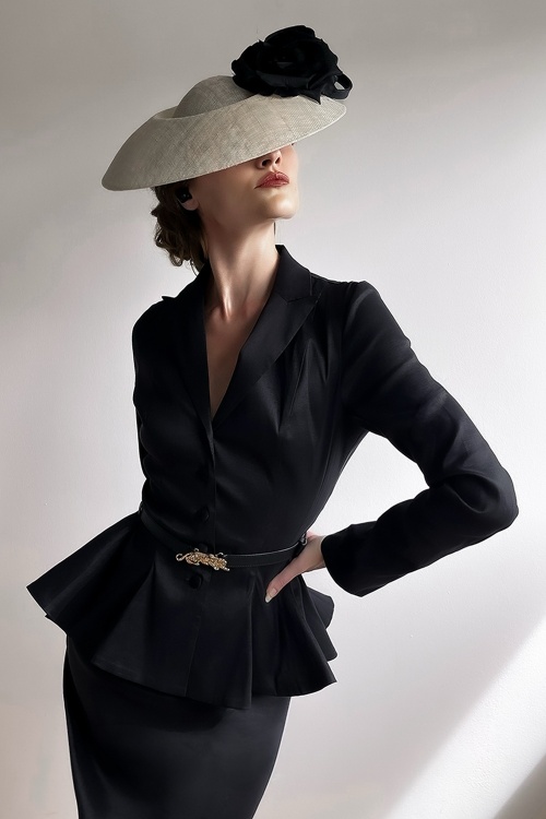 Vintage Diva - Exclusivité Topvintage ~ Blazer Lucie en tafettas noir 2