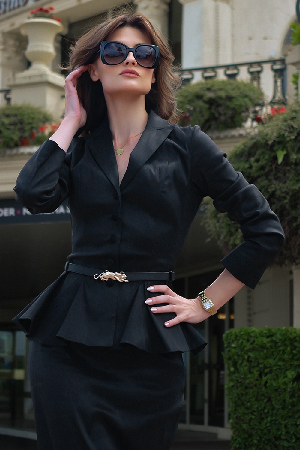 Vintage Diva  - Topvintage exclusive ~ Lucie Taffeta Blazer in Black 4