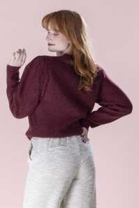 Smashed Lemon - Sophie Shimmer Strickpullover in Weinrot 3