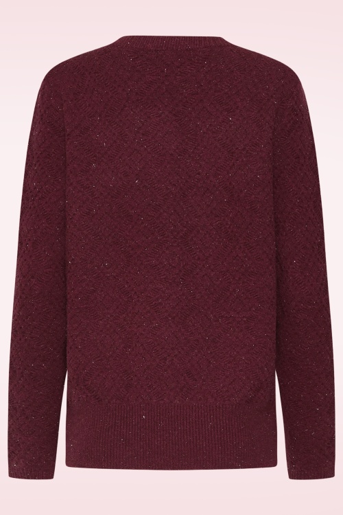 Smashed Lemon - Sophie Shimmer Strickpullover in Weinrot 4